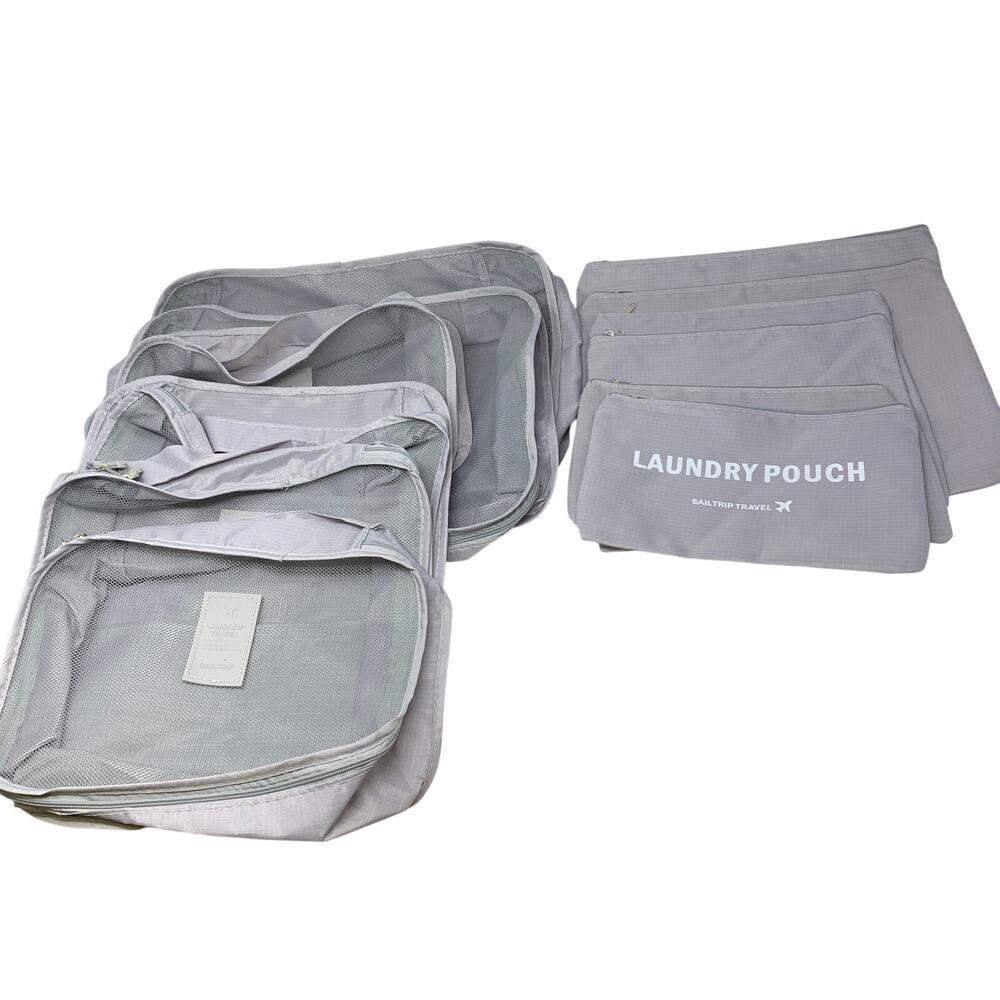 Unbranded Set of 12 Packing Cubes + Laundry Pouches For Travel Gray
